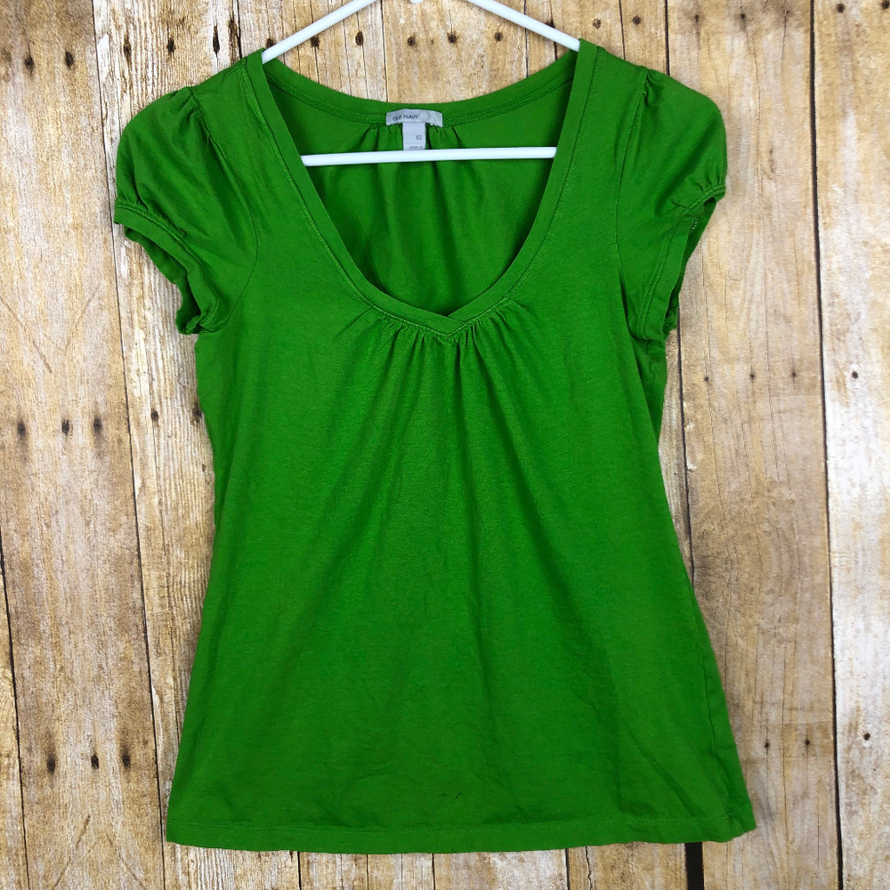 Old Navy Green Scoop Neck Shirt